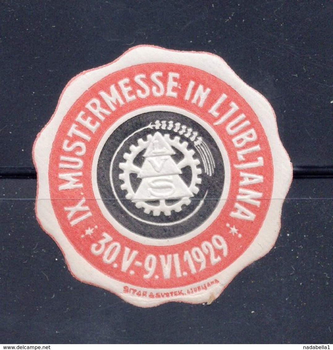 1929 SLOVENIA,  LJUBLJANA, MUSTERMESSE, PATTERN FAIR, POSTER STAMP IN BROWN AND BLACK - Slovenia