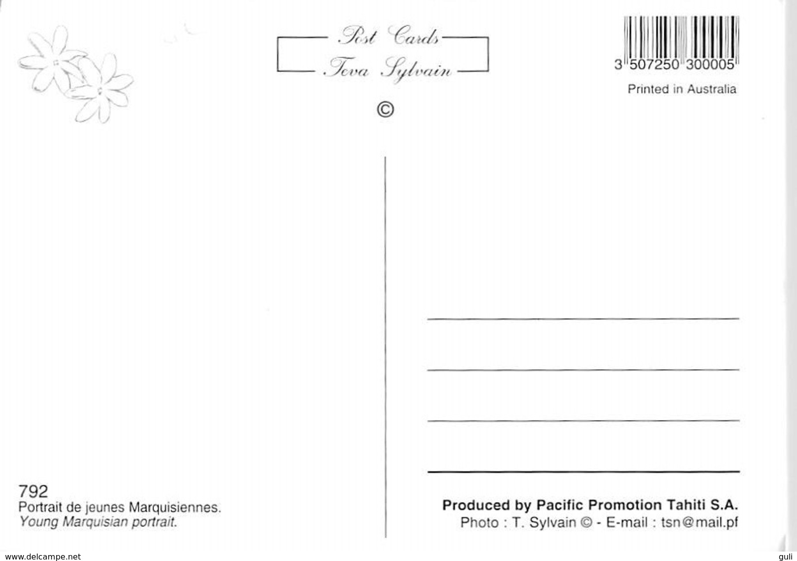Polynésie Française Portrait De Jeunes Marquisiennes (vahiné Vahinés) (Photo Teva Sylvain  792 Tahiti)@*PRIX  FIXE - Polynésie Française