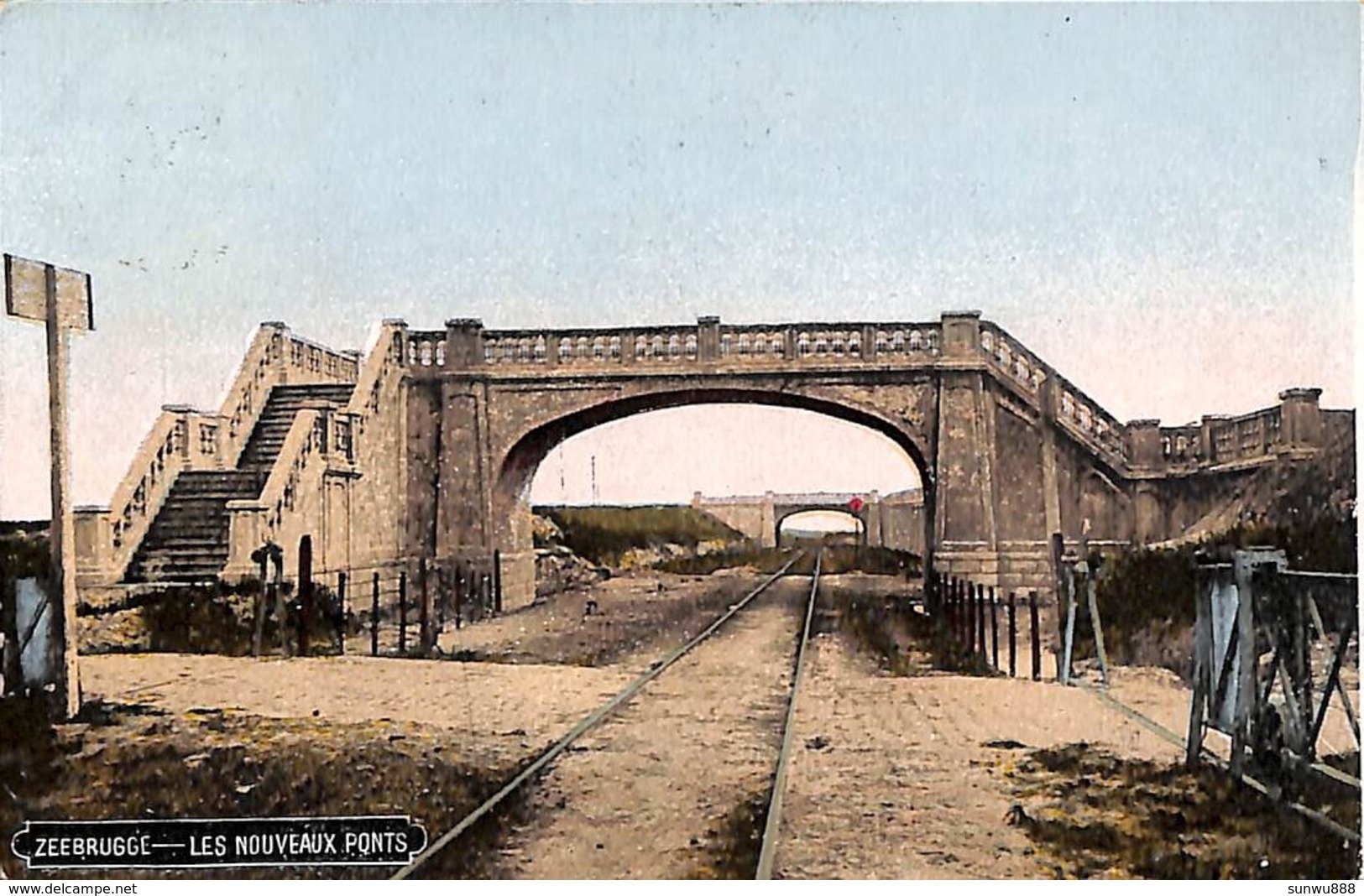 Zeebrugge - Les Nouveaux Ponts (colorisée 1914) - Zeebrugge