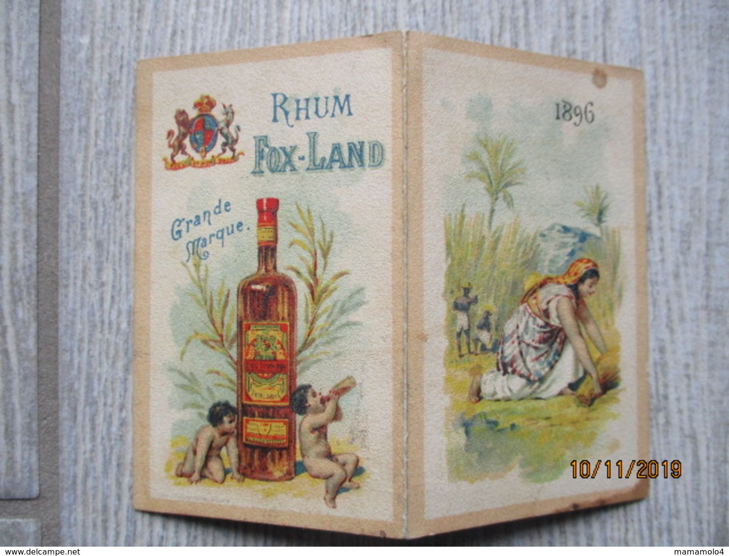 Petit Calendrier De Poche "Rhum Fox Land" 1896 - Autres & Non Classés