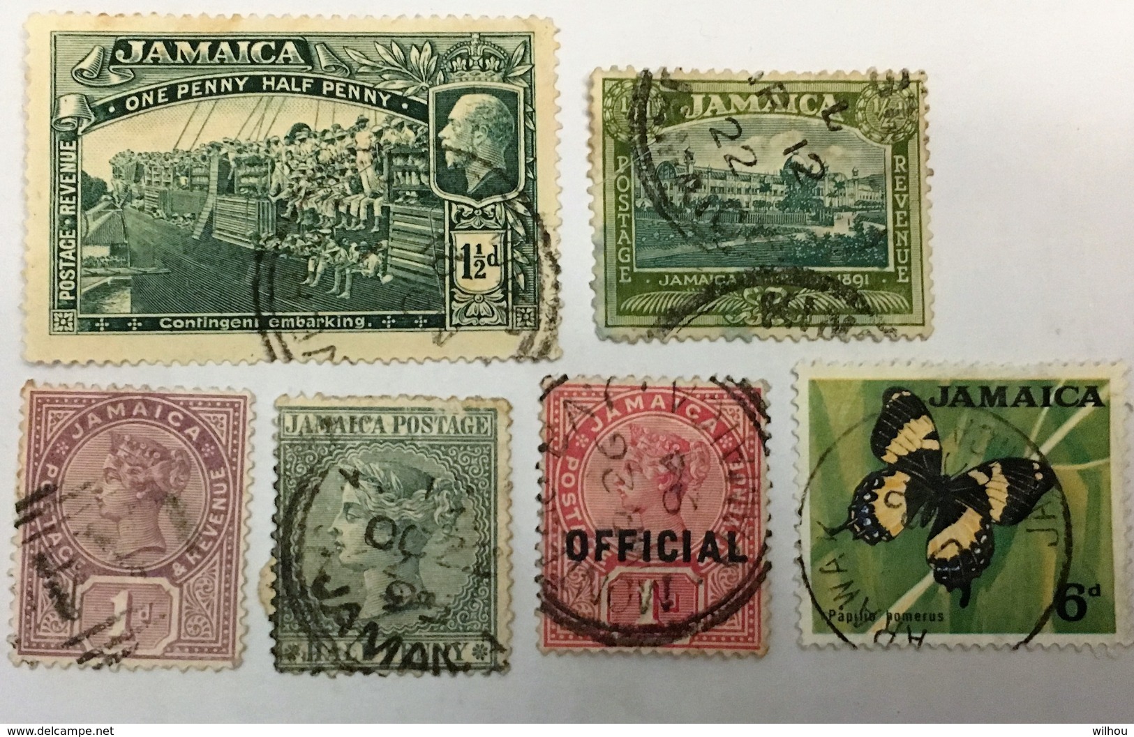 LOT DE 6 TIMBRES OBLITERES JAMAIQUE - Jamaïque (...-1961)