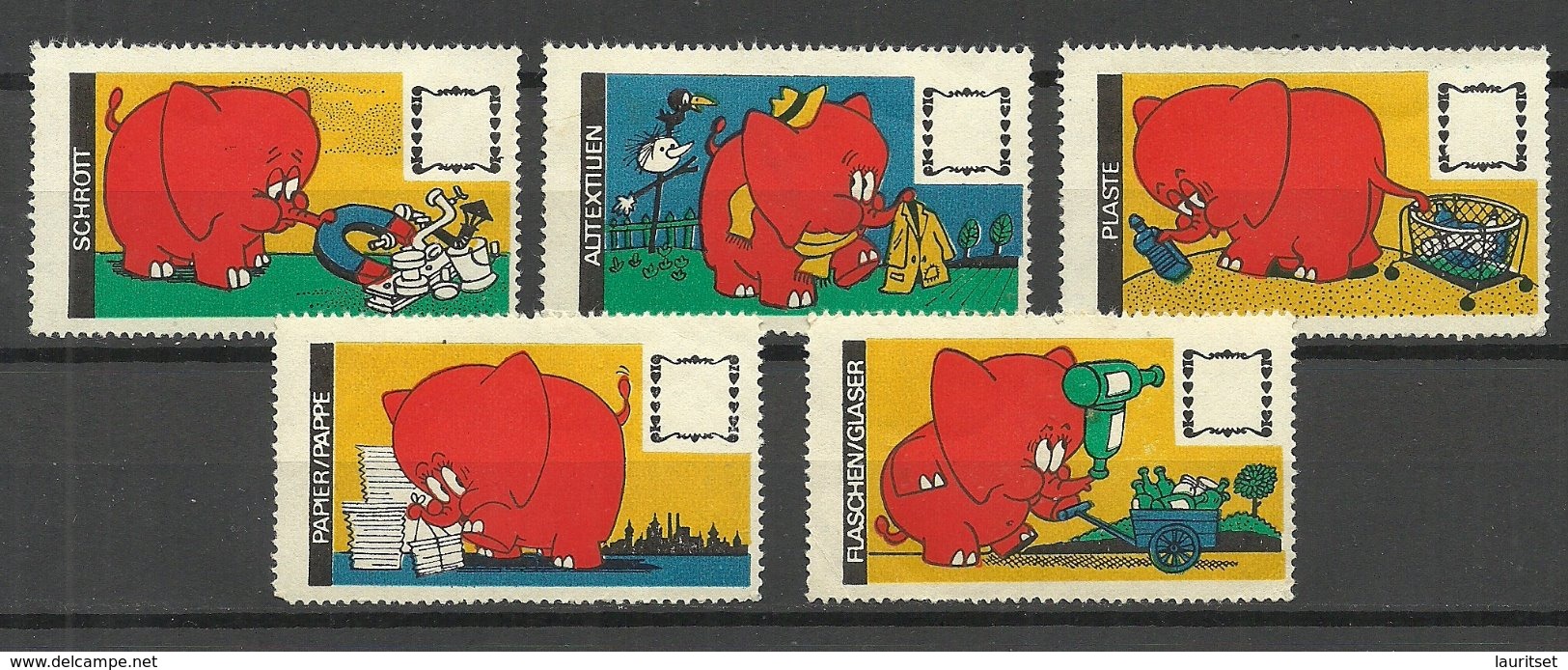 DEUTSCHLAND Vignetten Werbemarken Für Müllsortierung Propaganda MNH - Vignetten (Erinnophilie)