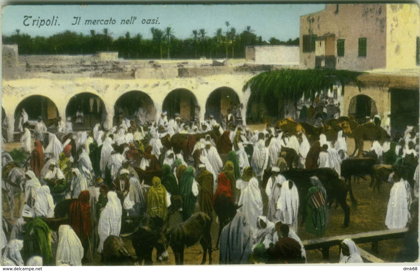 AFRICA - LIBIA / LIBYA - IL MERCATO NELL'OASI - EDIZ. COMETTO - FOTO LEHNERT & LANDROCK - 1910s  (5608) - Libia