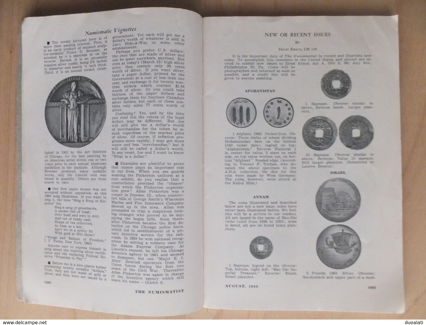 United States U.S.A. The Numismatist American Numismatic Association August 1963 - Engels