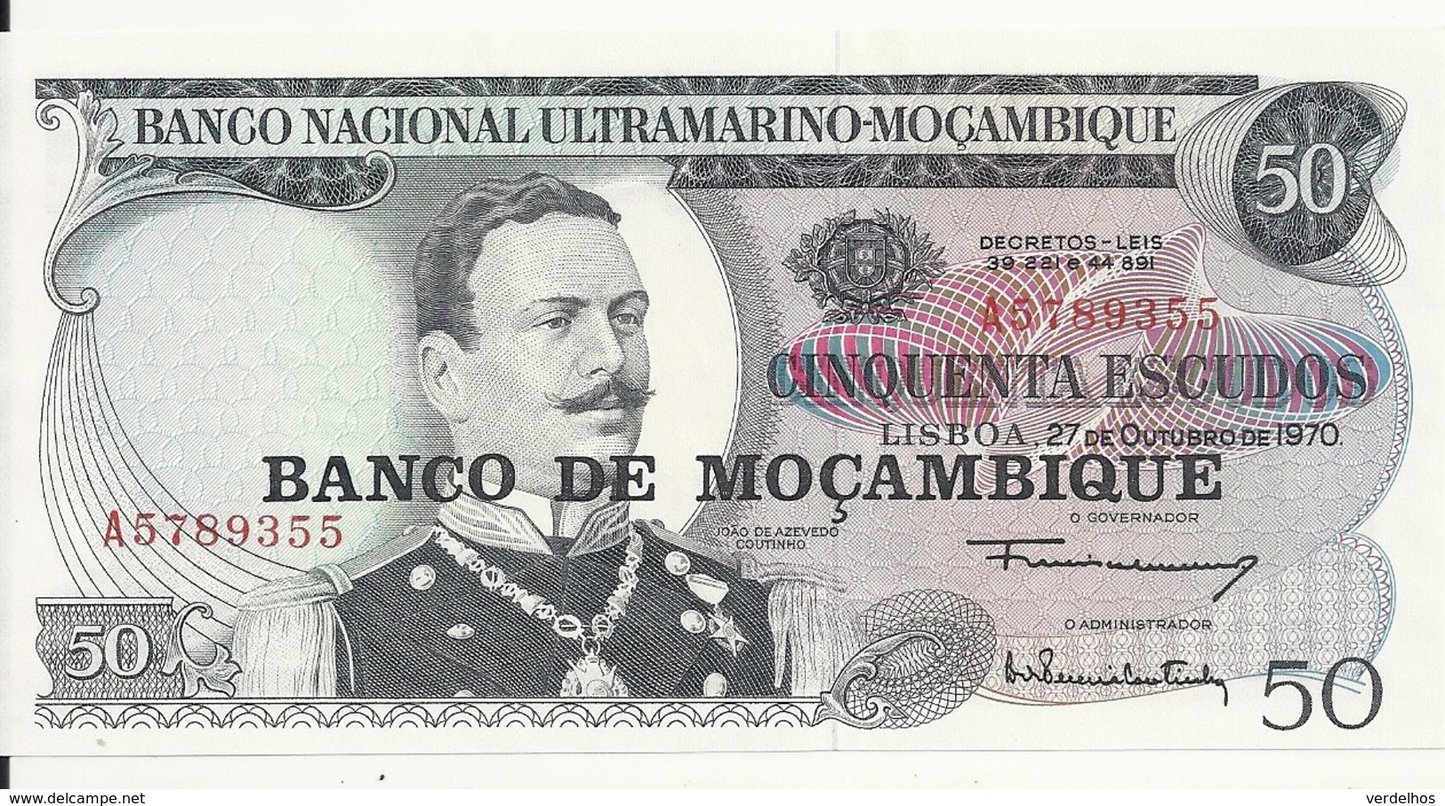 MOZAMBIQUE 50 ESCUDOS 1970 UNC P 116 - Mozambique