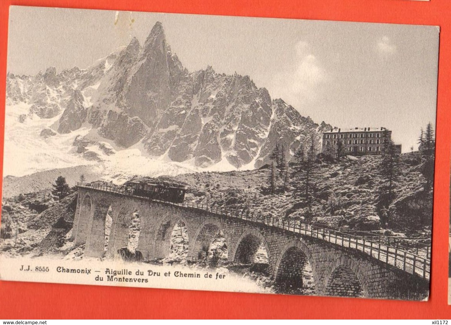 KAC-27 Chamonix Aiguille Du Dru Et Chemin De Fer De Montenvers, Train. Non Circulé. Jullien 8555 - Chamonix-Mont-Blanc