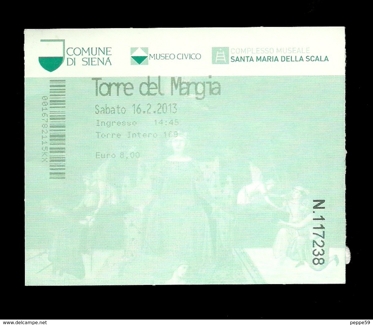 Biglietto Di Ingresso - Torre Del Mangia Di Siena - Toegangskaarten