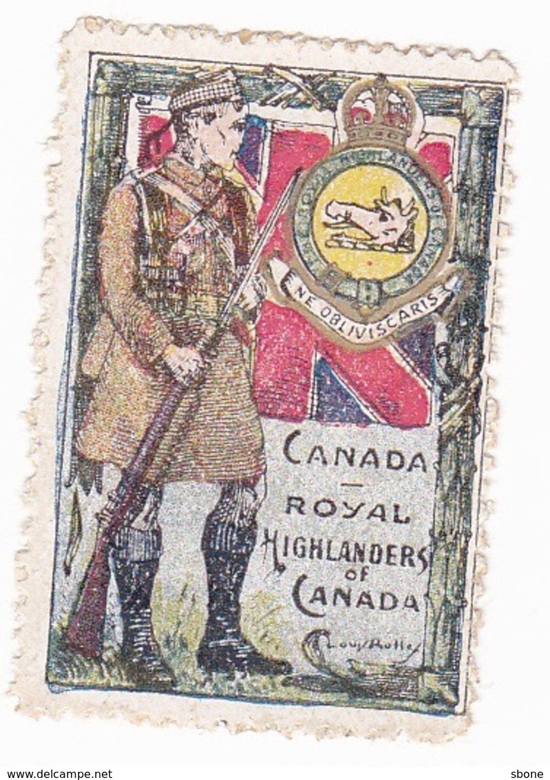 Vignette Militaire Delandre - Canada - Royal Highlanders Of Canada - Vignette Militari