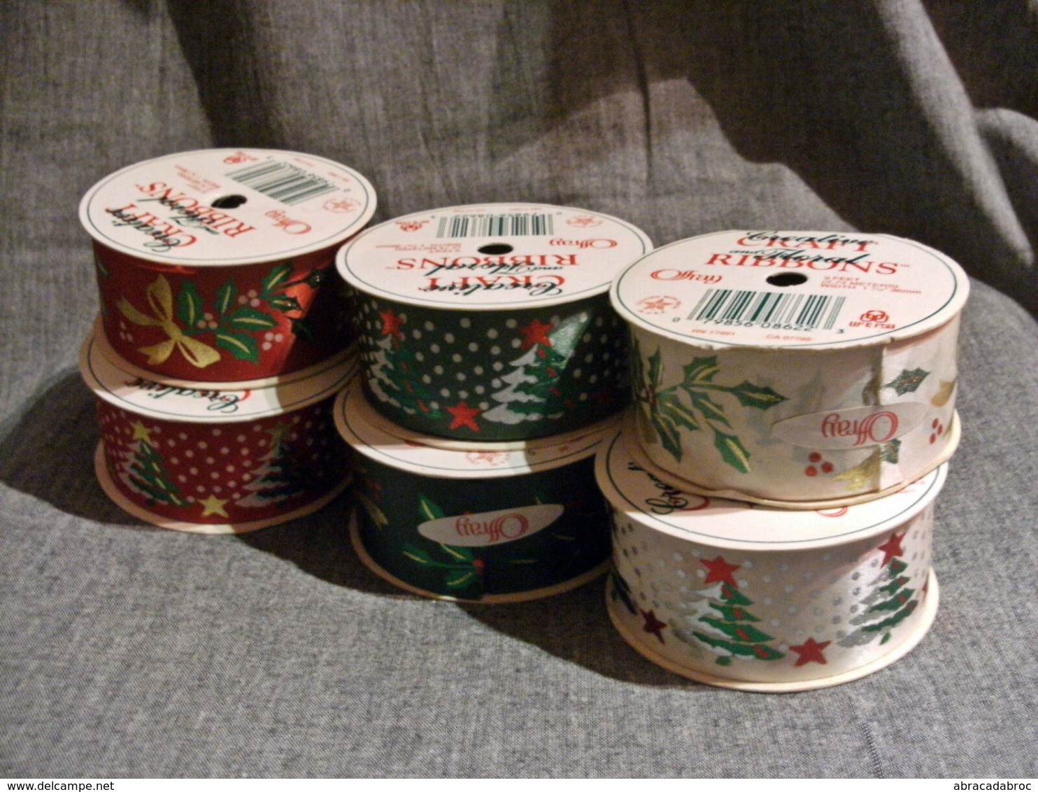 6 Rouleaux Ruban Motifs Noel Fetes Etat Neuf - Kerstversiering