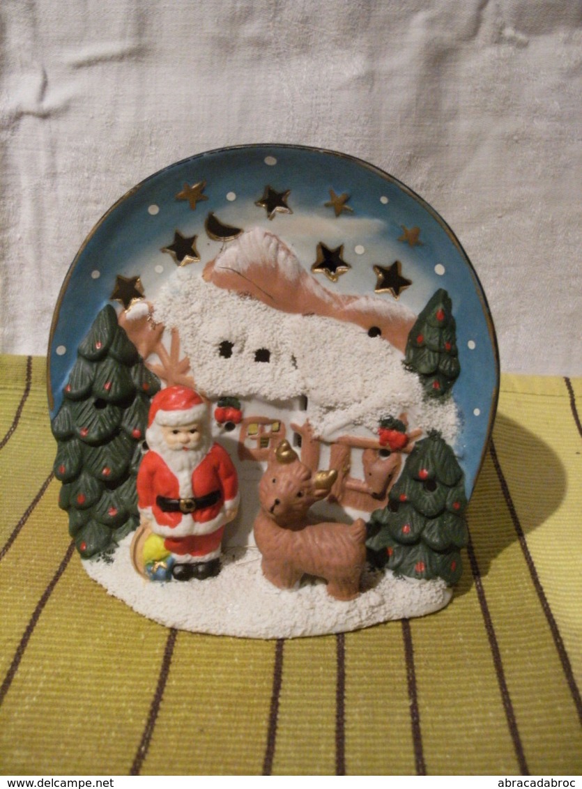 Decoration De Noel Ceramique A Poser - Scene De Noel Pere Noel - Schmuck Und Dekor