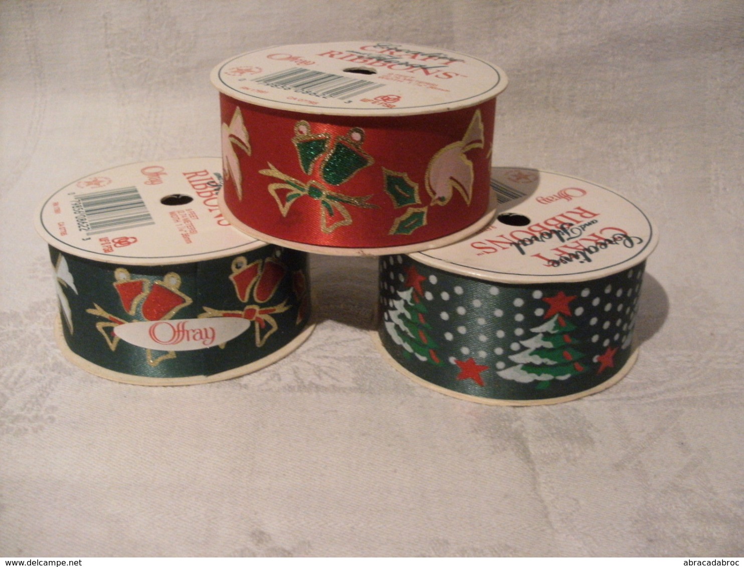 3 Rouleaux Ruban Imprimés Noel De 2,74 Metres / 1 Rouge + 2 Verts Differents - Decorative Items