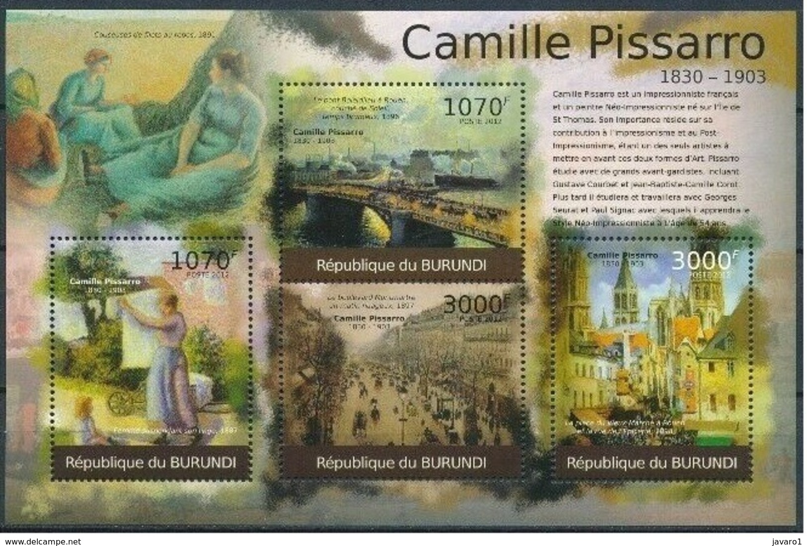 BURUNDI :   MNH :  PAINTINGS : ART : CAMILLE PISSARO-2 - Neufs