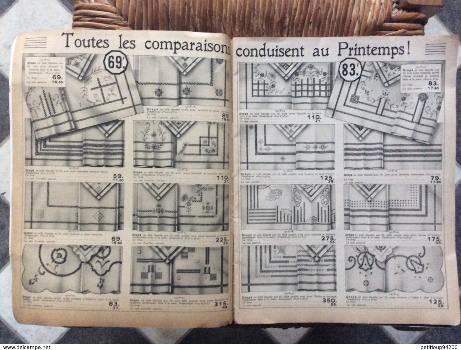 DOCUMENT COMMERCIAL CATALOGUE LE PRINTEMPS PAVOISE  Fête Du Blanc  ANNÉE 1933 - Textile & Vestimentaire