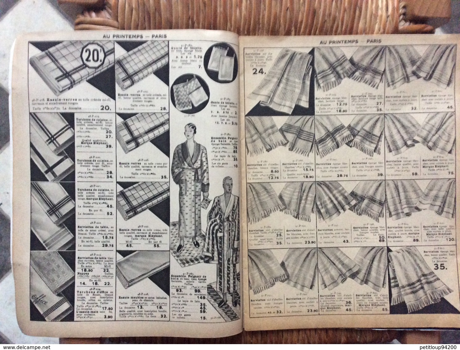 DOCUMENT COMMERCIAL CATALOGUE LE PRINTEMPS PAVOISE  Fête Du Blanc  ANNÉE 1933 - Textile & Clothing