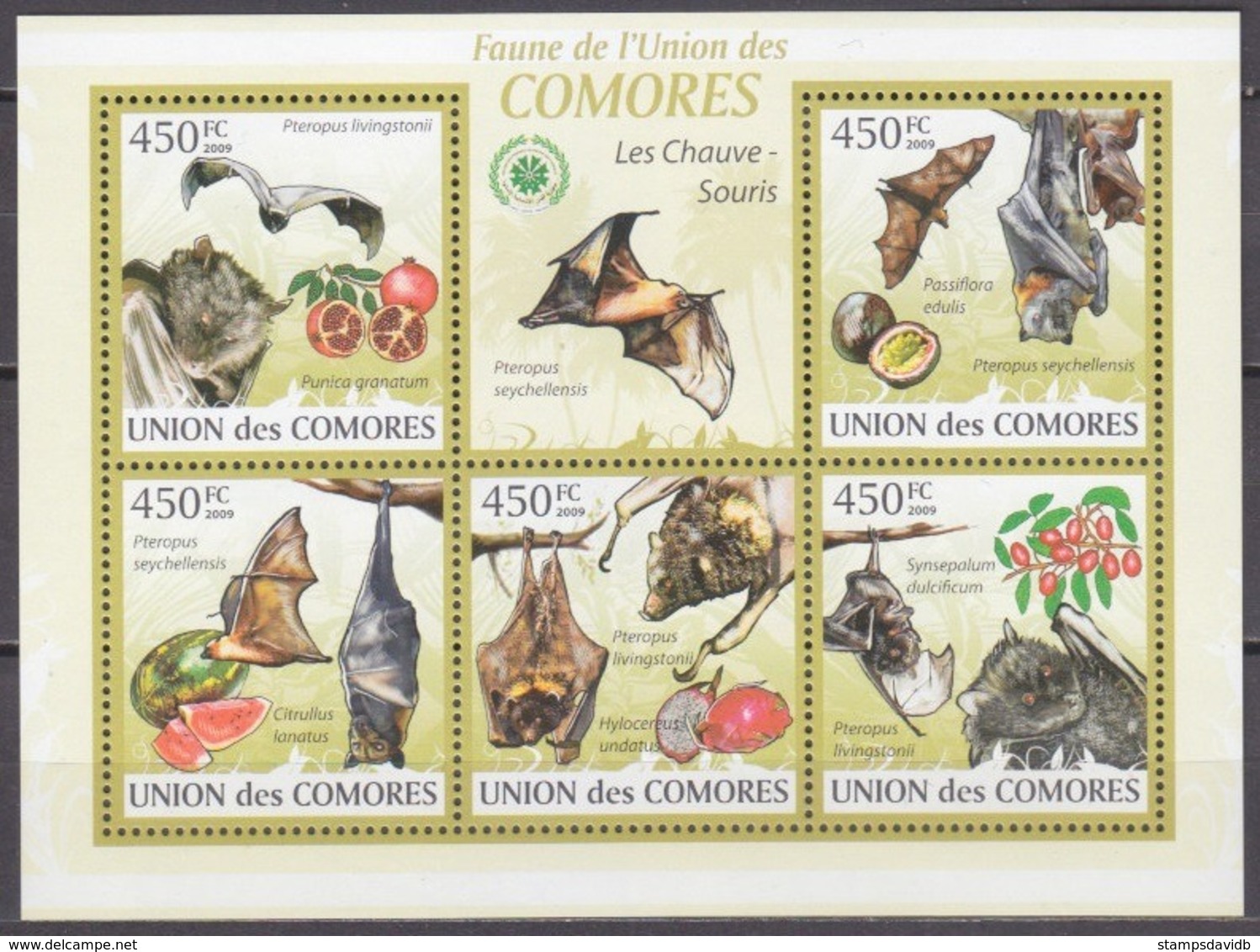 2009	Comoro Islands	2455-59KL	The Bats / Fruits	10,00 € - Bats