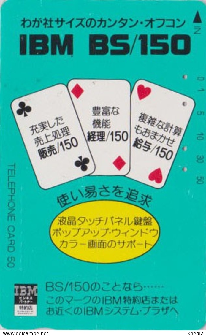 Télécarte Japon / 110-95504 - Carte à Jouer - AS ** Pub IBM ** - Playing Card Japan Phonecard - SPIEL KARTE TK - 89 - Juegos