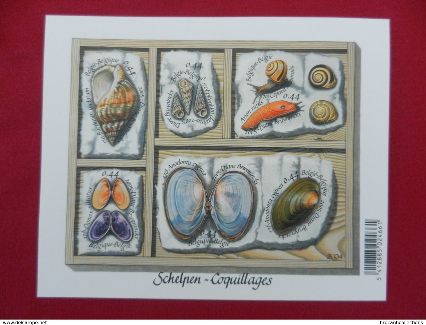 Planche De Timbres Neufs Autocollants Belgique - Coquillages - 2005 - 2001-2010