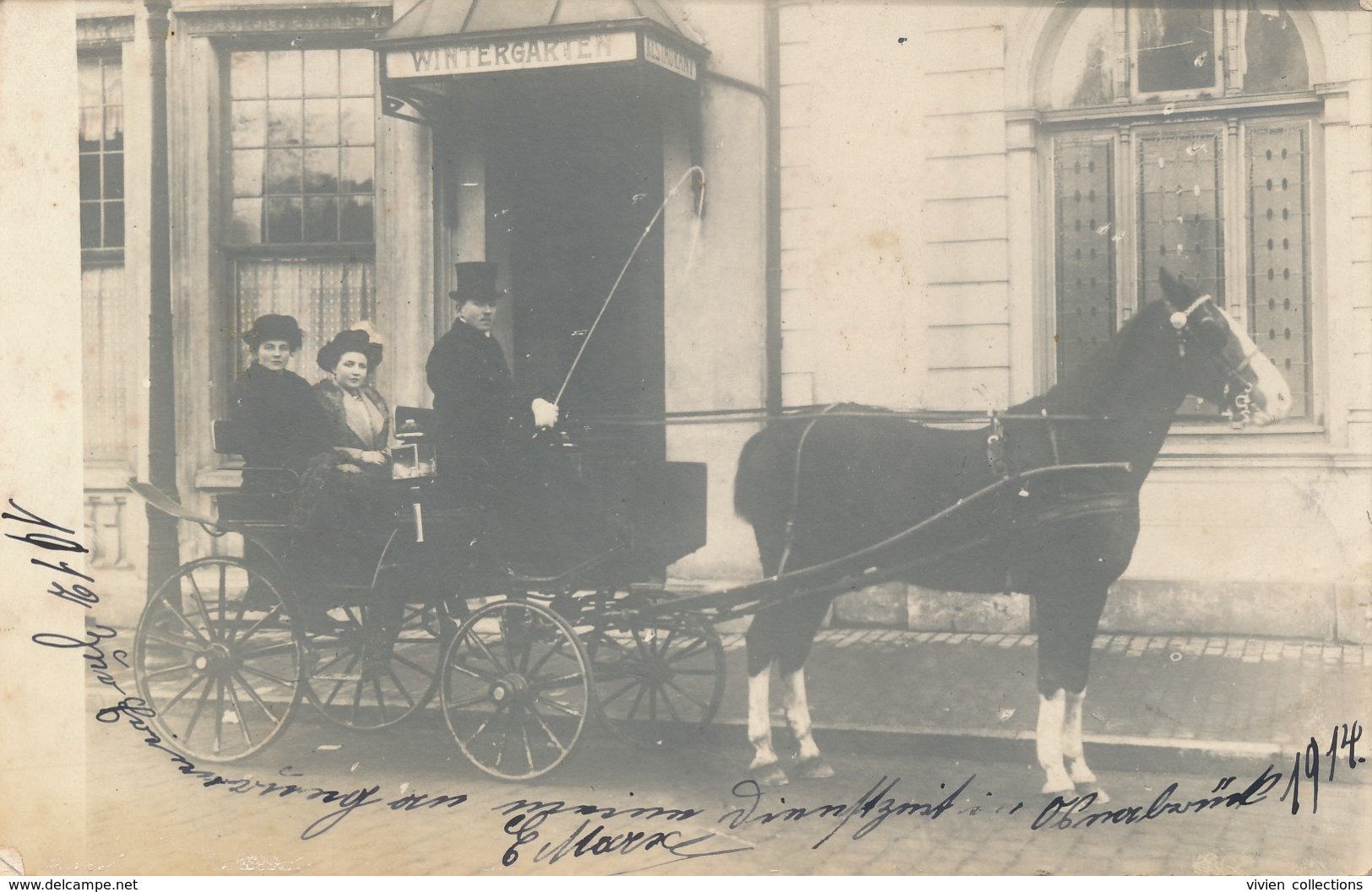 Circulée De Osnabruck (Allemagne) Wintergarten - Hanovre ? Attelage 1914 - Osnabrueck