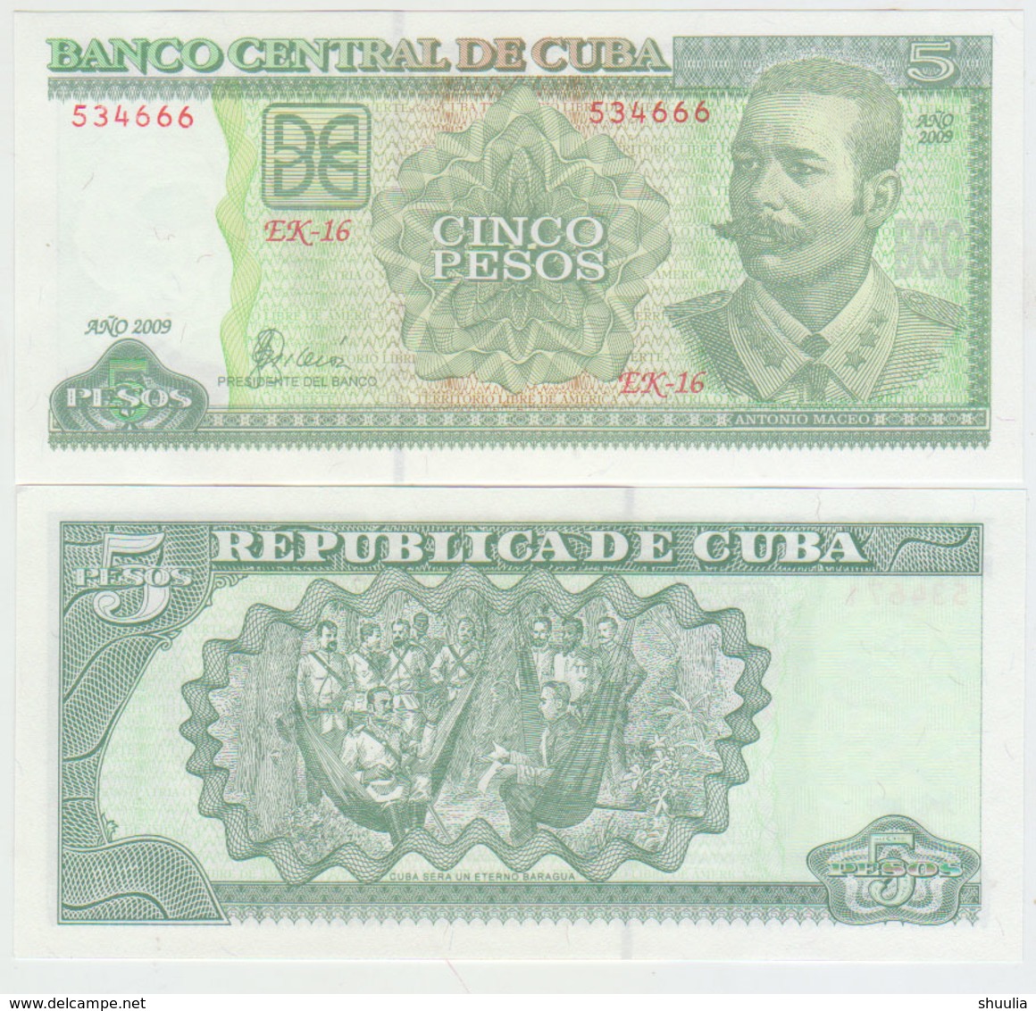 Cuba 5 Pesos 2009 Pick 116 UNC - Cuba