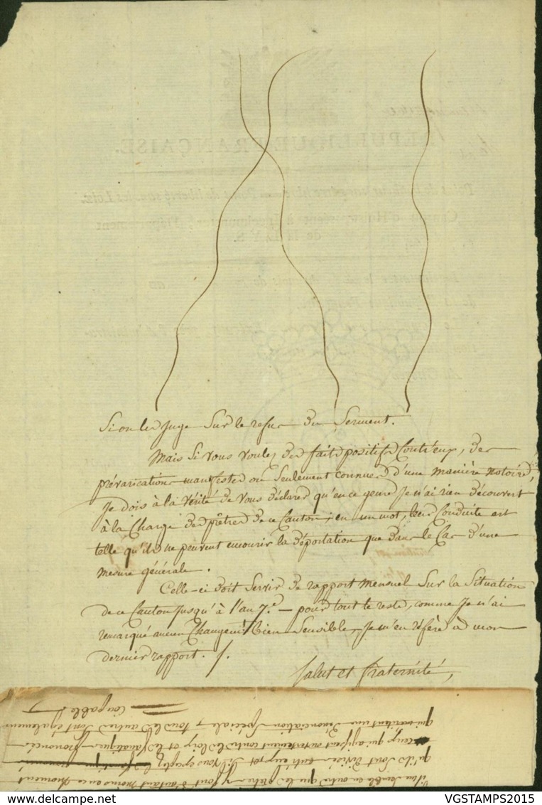 BELGIQUE LETTRE DATE DE INGELMUNSTER 25/09/1798 DOCUMENT ILLUSTRE (DD) DC-4476 - 1794-1814 (Periodo Francese)