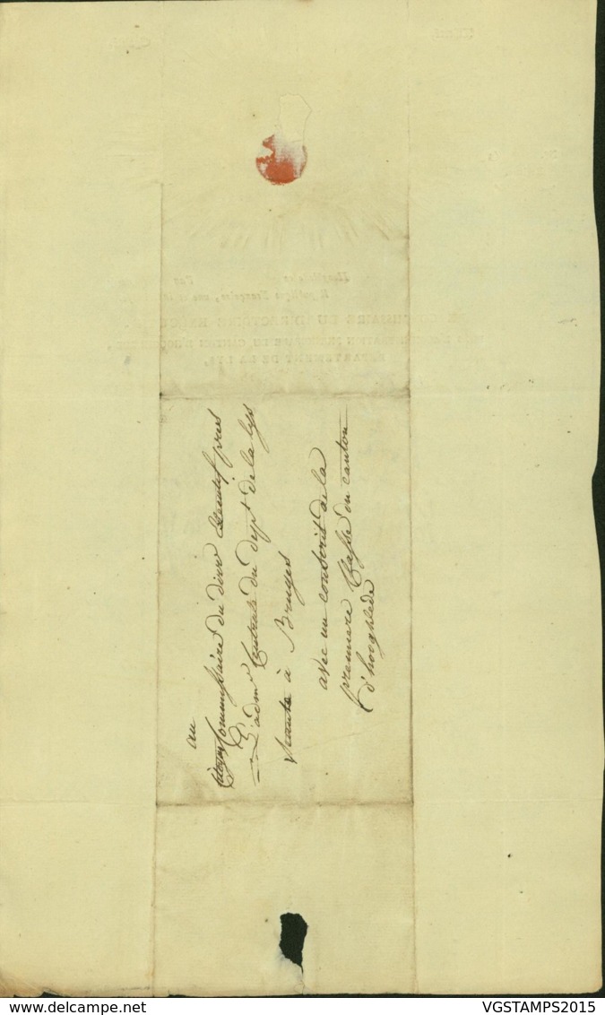 BELGIQUE LETTRE DATE DE HOOGHLEDE 22/12/1798 DOCUMENT ILLUSTRE SUPERBE (DD) DC-4479 - 1794-1814 (Französische Besatzung)