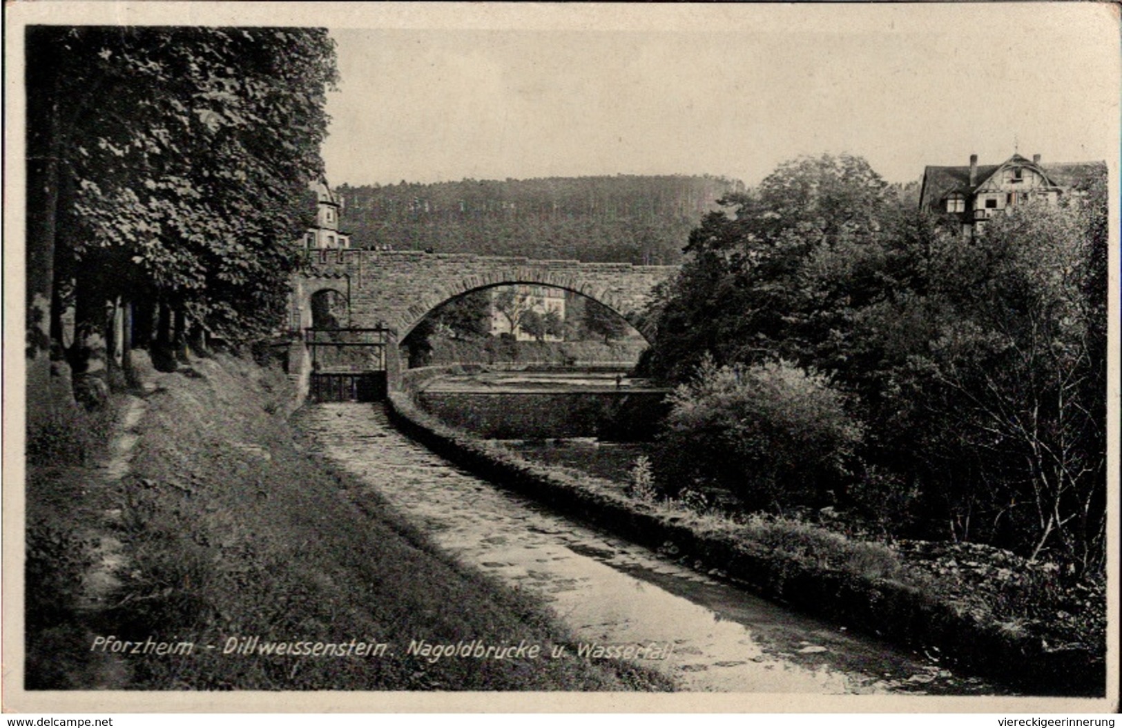 ! Alte Ansichtskarte Pforzheim, Dillweissenstein, Nagoldbrücke, 1936, Pont, Bridge - Bridges