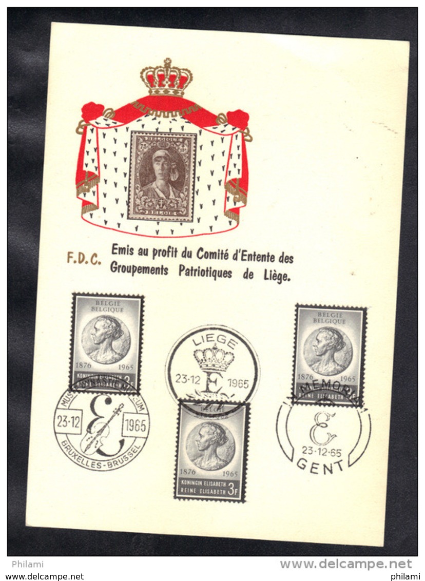 BELGIQUE , EMIS AU PROFIT DU COMITE D' ENTENTE DES GROUPEMENTS PATRIOTIQUE DE LIEGE 1965 . (3F79) - 1961-1970