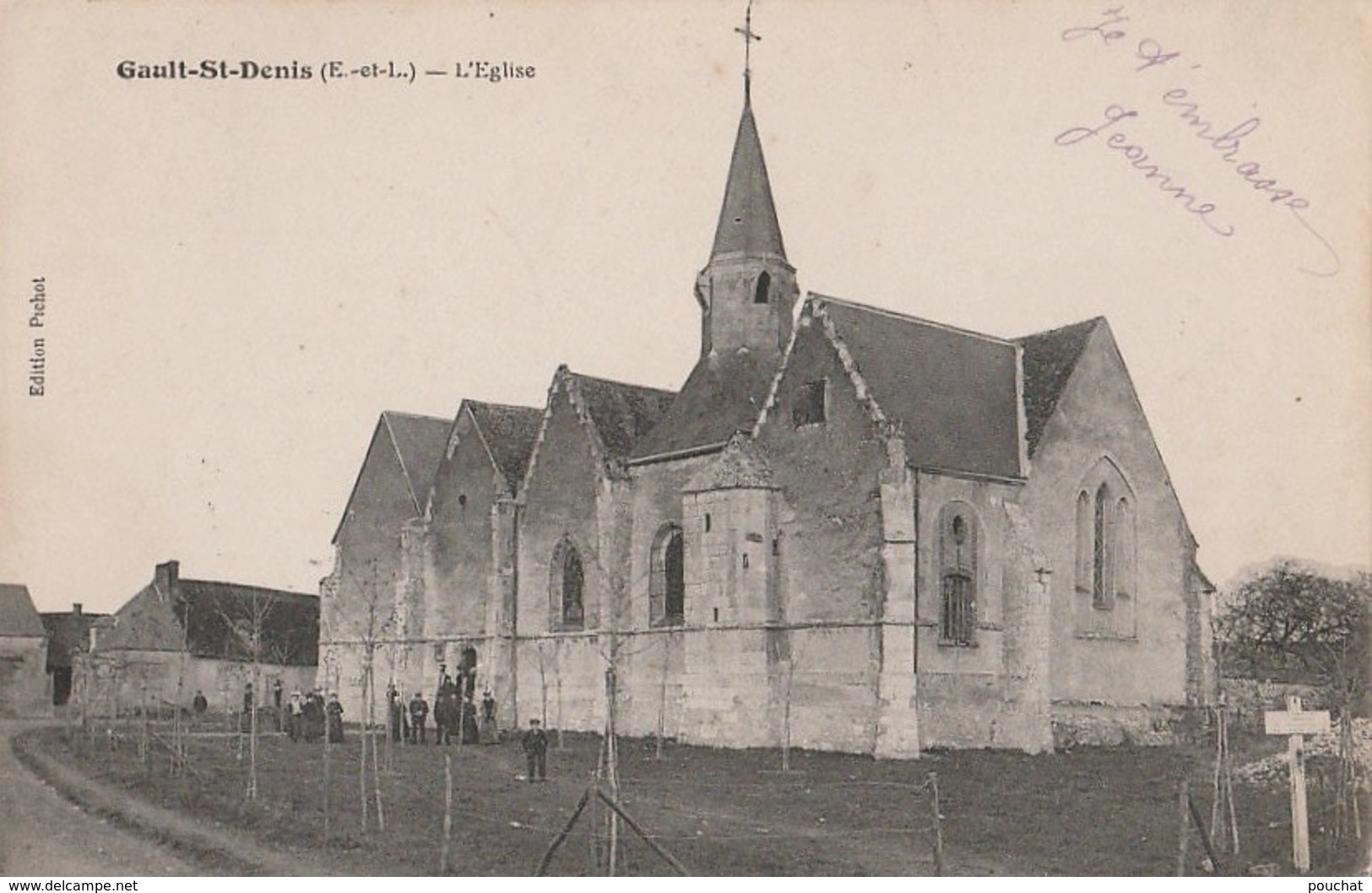 H29-28) GAULT ST DENIS (EURE ET LOIR) L ' EGLISE - (ANIMEE -  2 SCANS) - Autres & Non Classés