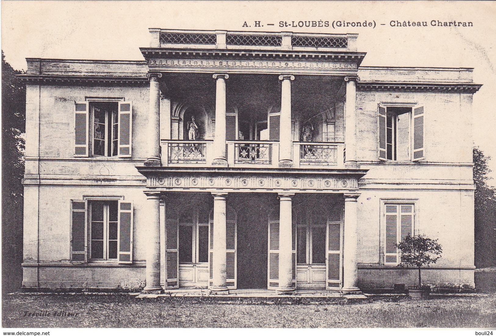 BAC19-  SAINT LOUBES  EN GIRONDE   CHATEAU  CHARTRAN  CPA CIRCULEE  RARE - Other & Unclassified