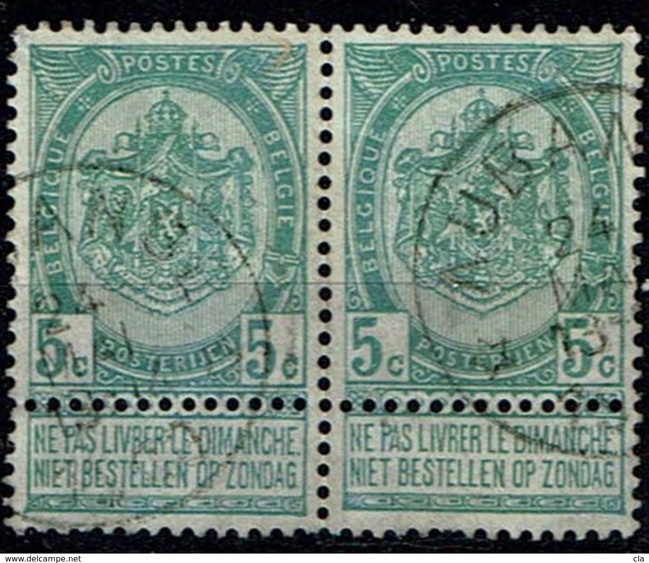 56 Paire  Obl Relais  Aubange  + 30 X 2 - 1893-1907 Coat Of Arms