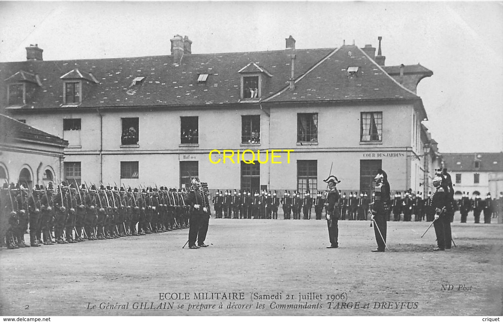 Histoire, Justice, Affaire Dreyfus, série complète de 6 cartes, Gillan, Targe et Dreyfus à l'Ecole Militaire