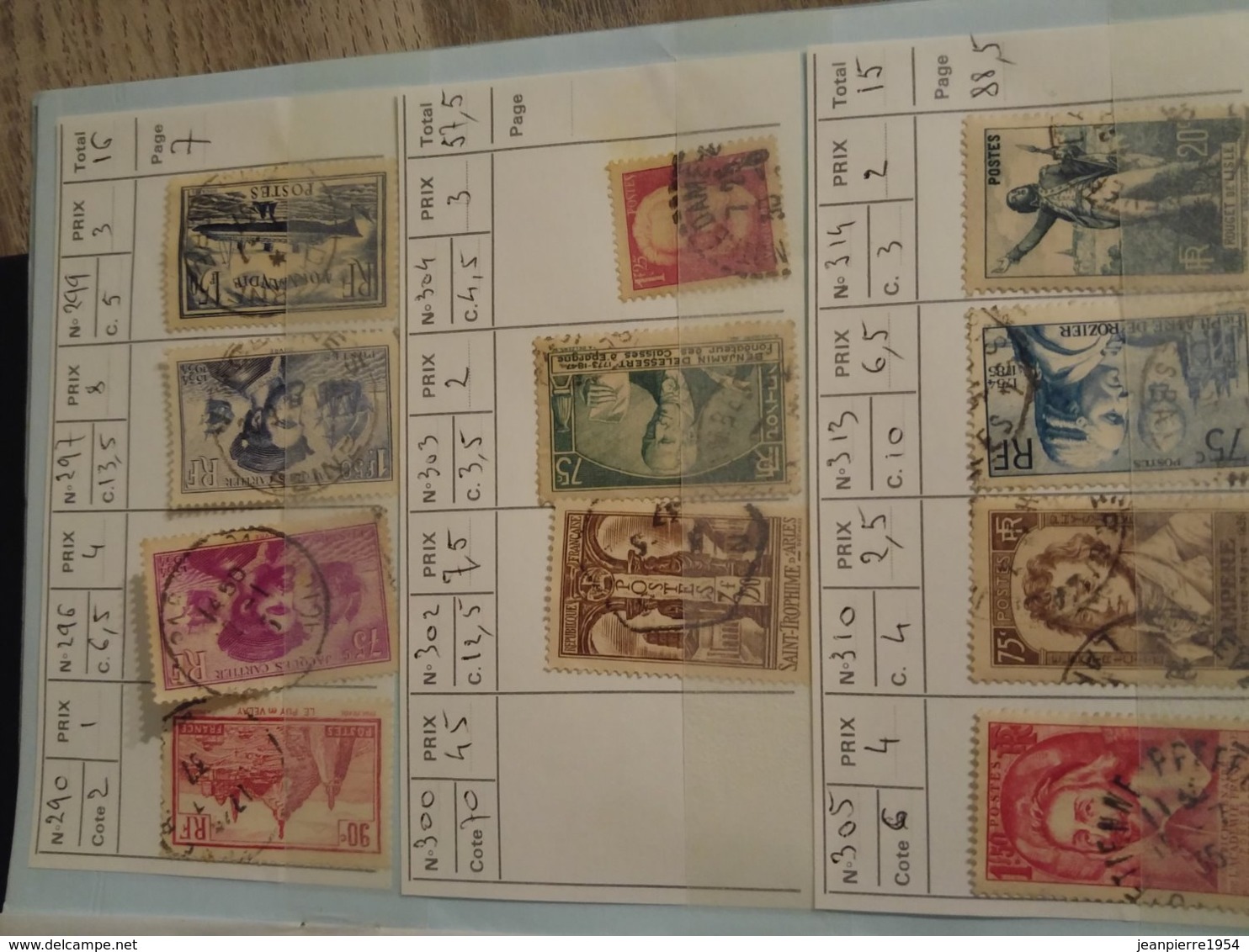 ancien timbres français oblitere