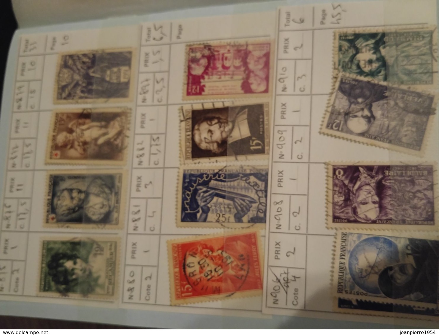 ancien timbres français oblitere