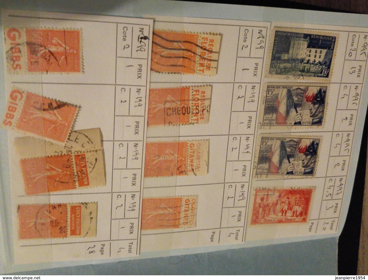 ancien timbres français oblitere