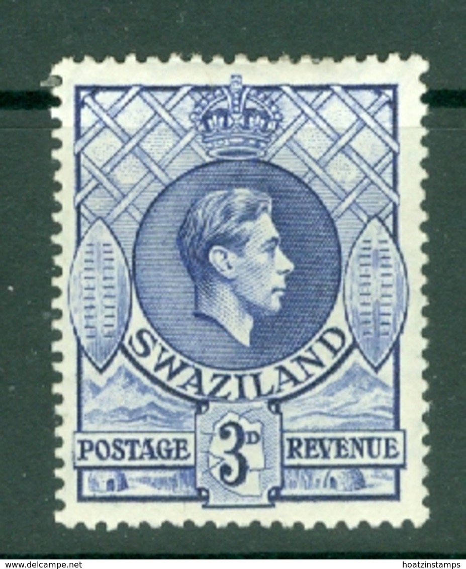 Swaziland: 1938/54   KGVI     SG32b   3d   Ultramarine   [Perf: 13½ X 14]     MH - Swaziland (...-1967)