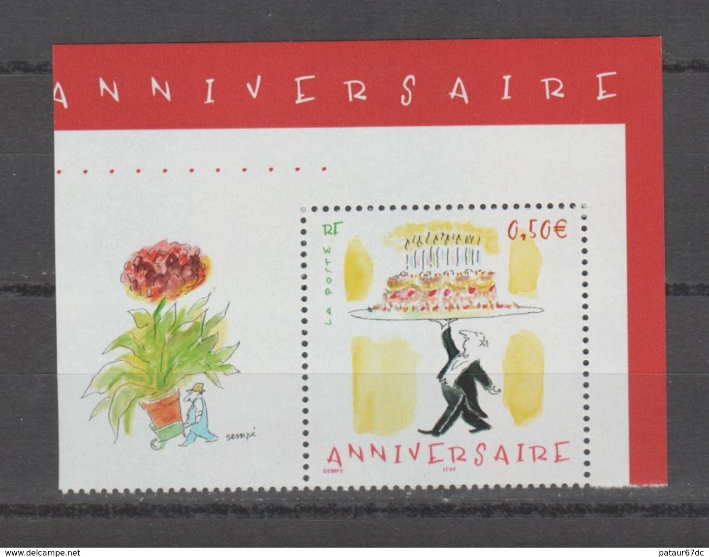 FRANCE / 2004 / Y&T N° 3688 ** : Anniversaire (Sempé) Du Bloc X 1 CdF Sup D - Neufs