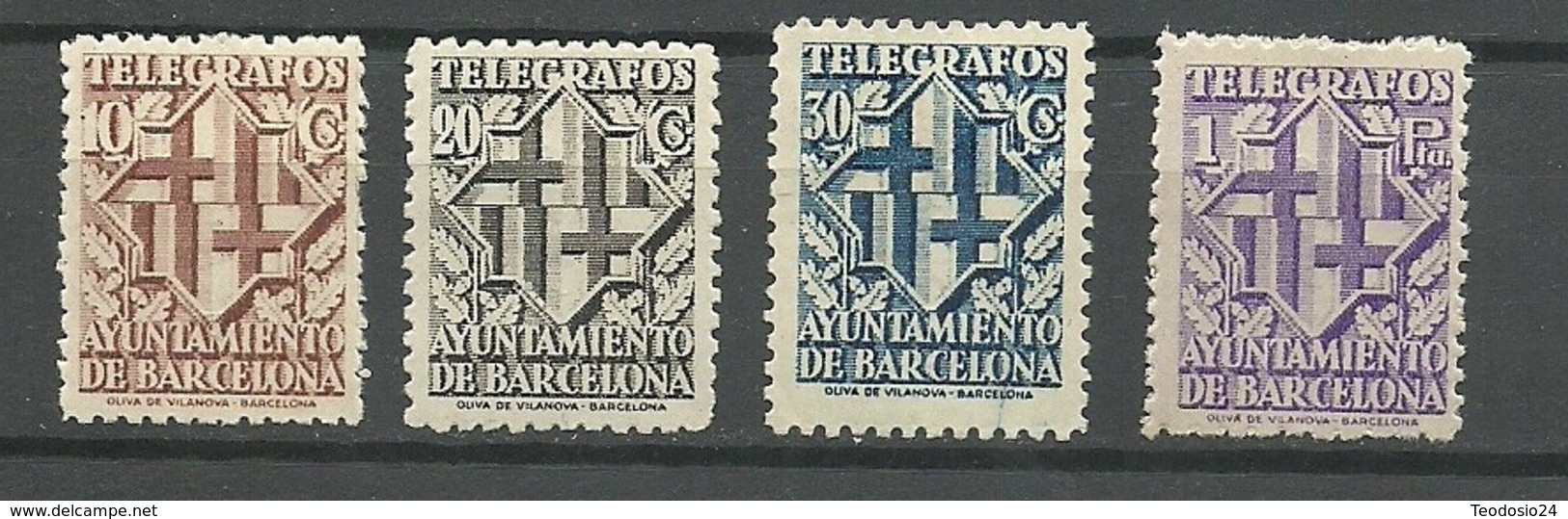 ESPAÑA BARCELONA 1941 TELEGRAFOS 13/16 * MlH - Barcelona