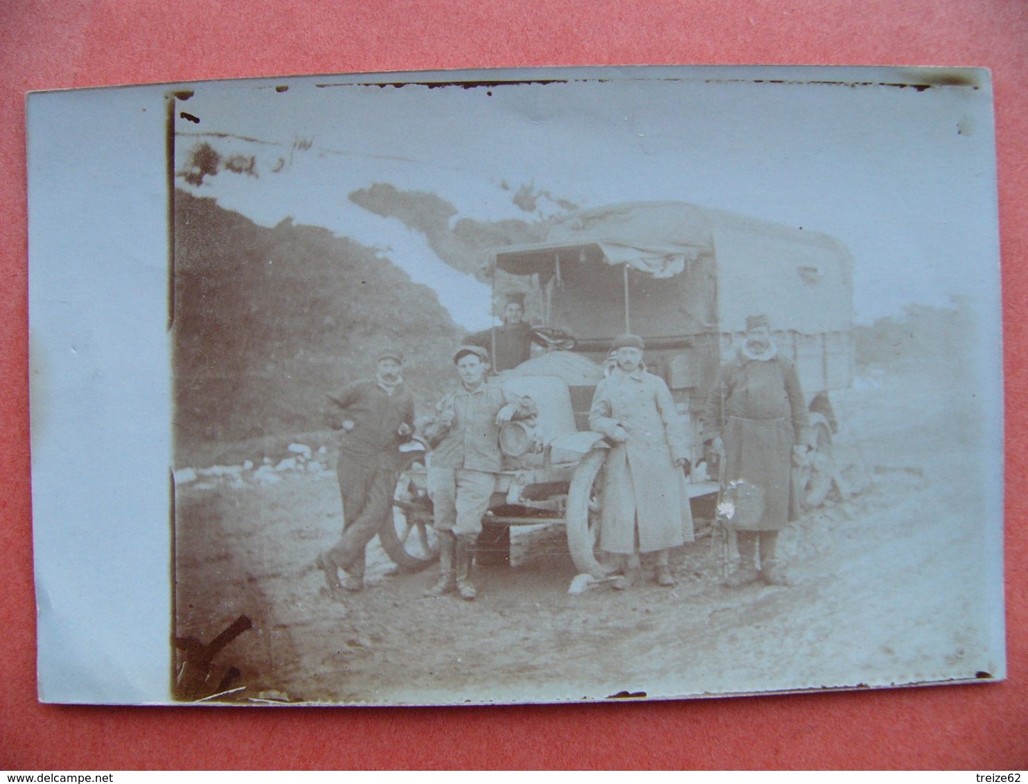 Photo Carte Camion Du 8ème Génie Compagnie Télégraphique à Nicha Serbie 1919 Armée Française - 1914-18