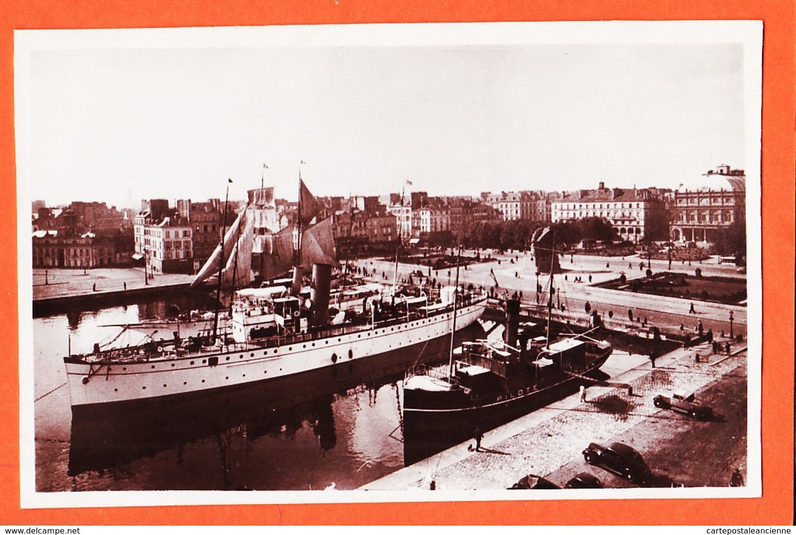 X76300 LE HAVRE Bateau Pilote LE ROUEN Place GAMBETTA Et Les YACHTS 1930s Photo-Bromure CIGOGNE 11-39 - Harbour