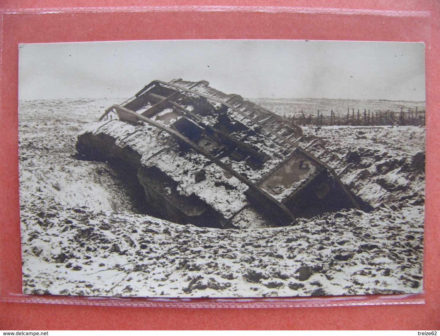 Photo Carte Serbie 1918 Tank Détruit Pendant L'avance - 1914-18