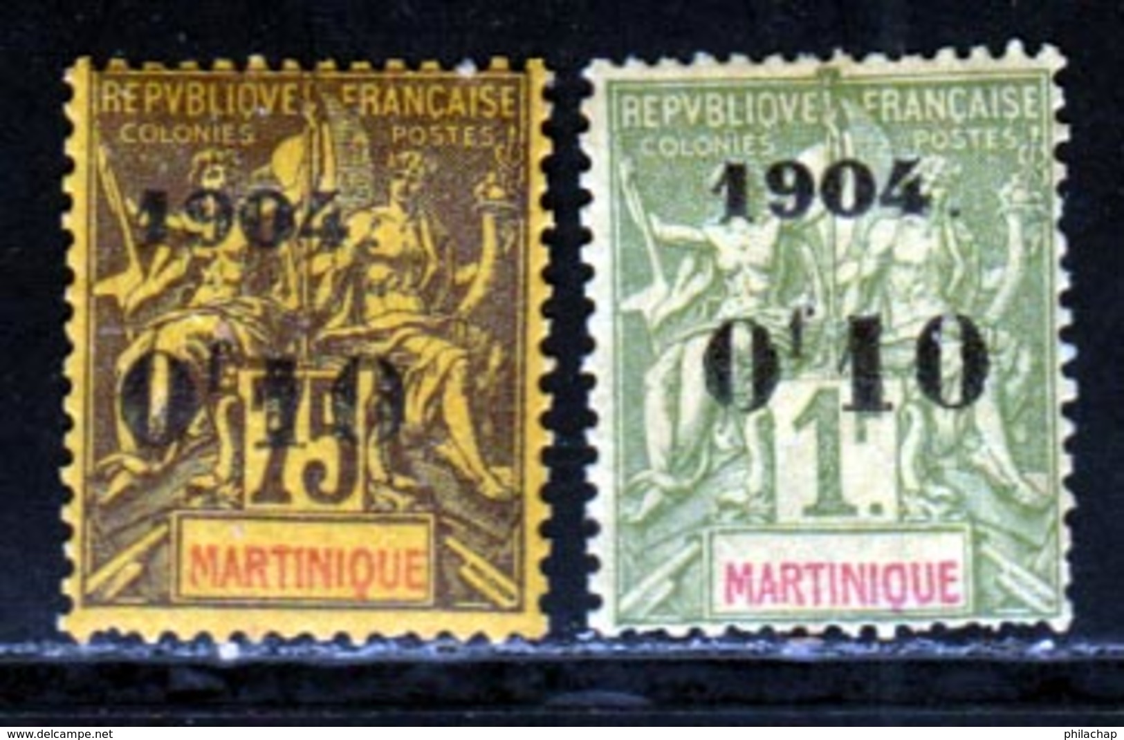 Martinique 1904 Yvert 57 / 58 * TB Charniere(s) - Ungebraucht