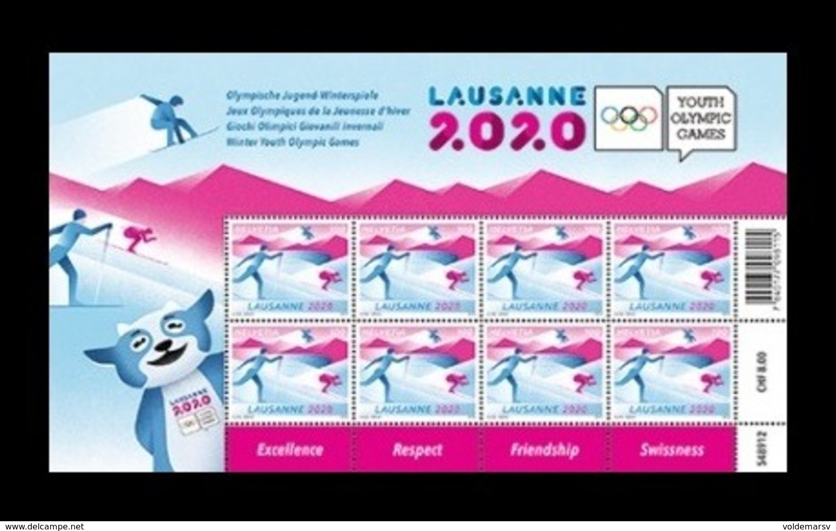 Switzerland 2019 Mih. 2630 Winter Youth Olympic Games 2020 In Lausanne. Ski Race. Snowboard. Ski Jumping (M/S) MNH ** - Unused Stamps