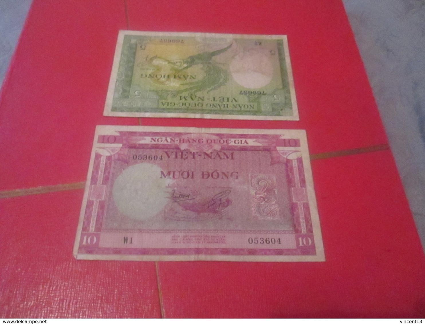 2 Billets De Banque Banknote  France Colonie VIETNAM Originaux No Copies - Andere & Zonder Classificatie