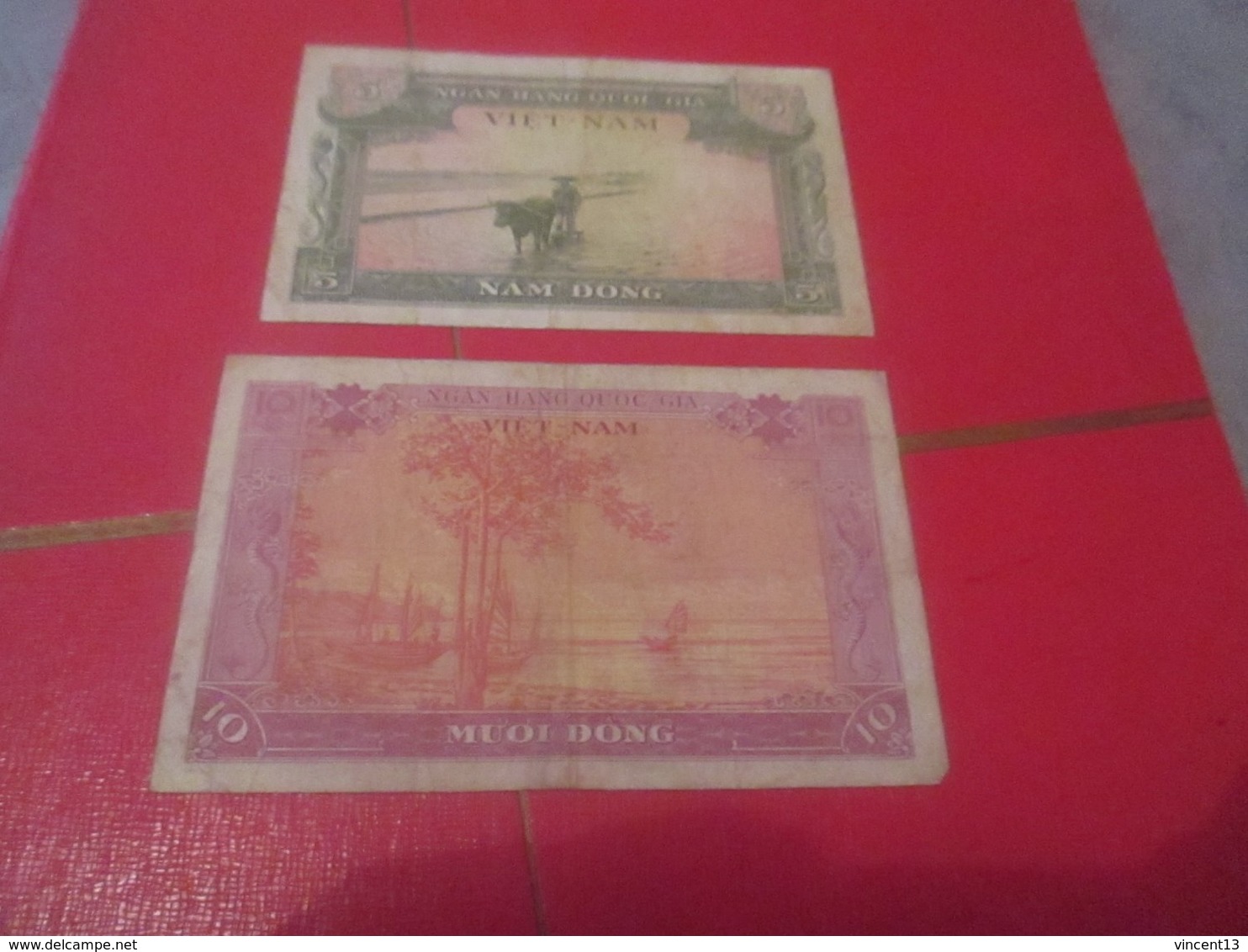 2 Billets De Banque Banknote  France Colonie VIETNAM Originaux No Copies - Andere & Zonder Classificatie