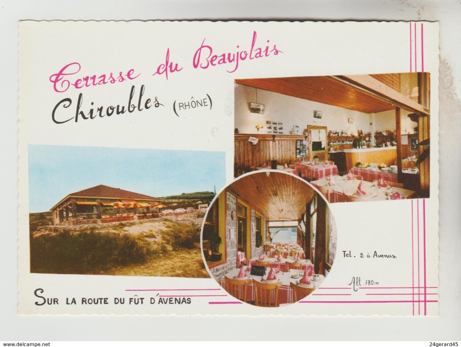 CPSM CHIROUBLES (Rhone) - 3 Vues "Terrasse Du Beaujolais"  Sur La Route Du Fût D'Avenas - Chiroubles