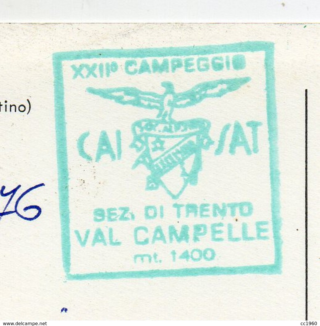 Scurelle Valsugana (Trento) - Val Campelle - Timbro XXII° Campeggio CAI-SAT Trento - Viaggiata Nel 1976 - (FDC18256) - Trento