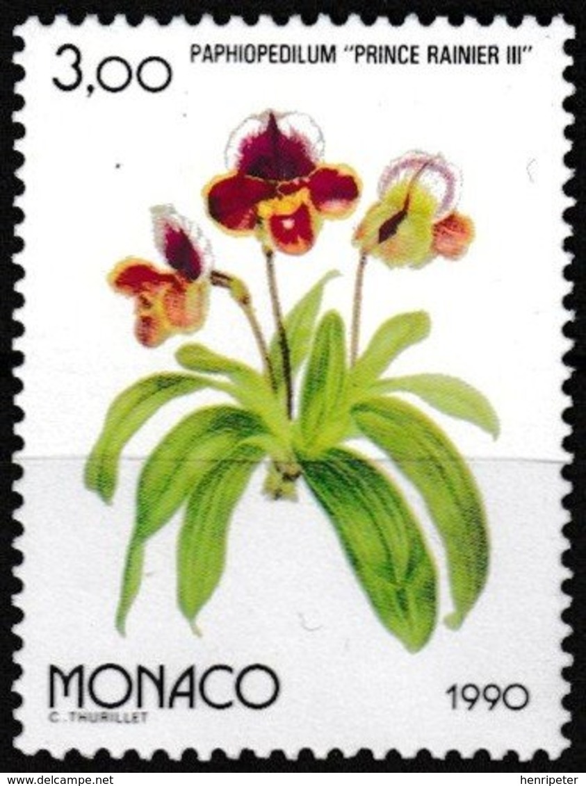 T.-P. Gommé Neuf** - Osaka 90 Exposition Florale Internationale Au Japon Paphiopedilum - N° 1711 (Yvert) - Monaco 1990 - Nuevos