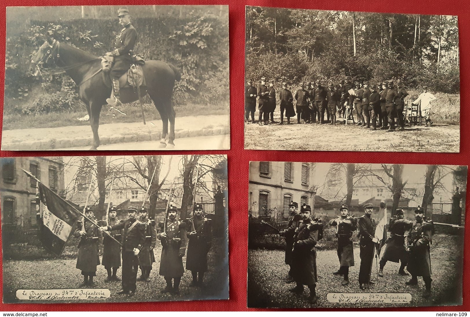 LOT 4 CPA MILITARIA CARTES-PHOTOS Du 94ème REGIMENT INFANTERIE BAR LE DUC MEUSE - Régiments