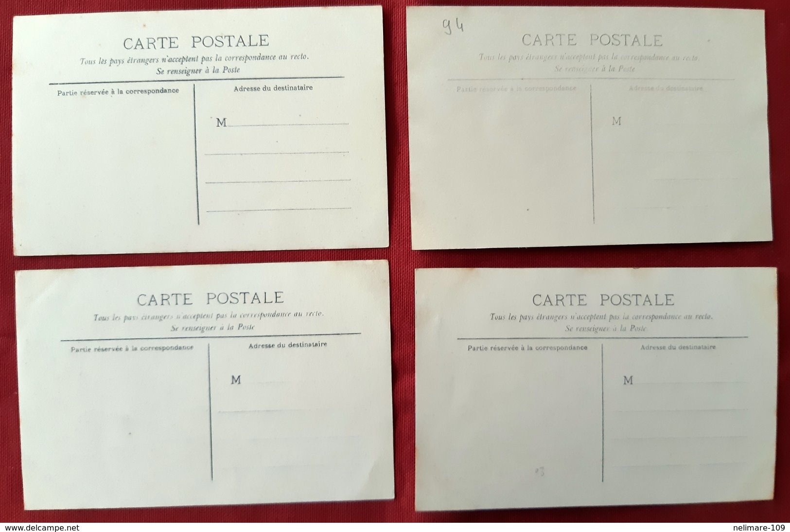 LOT 4 CPA MILITARIA CARTES-PHOTOS Du 94ème REGIMENT INFANTERIE BAR LE DUC MEUSE - Reggimenti