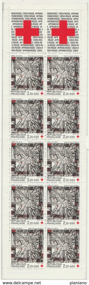 PIA - FRA - 1986 : Pro Croce Rossa - Vetrata Di Vieira Da Silva - Chiesa Di San Giacomo A Reims - Carnet - (Yv BC 2035) - Vetri & Vetrate